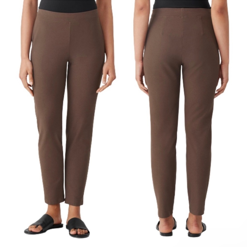 16. Eileen Fisher Ankle Pants Brown Ponte Stretchy